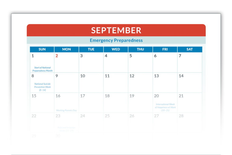 2024 Safety Events Calendar for Workplace Preparedness